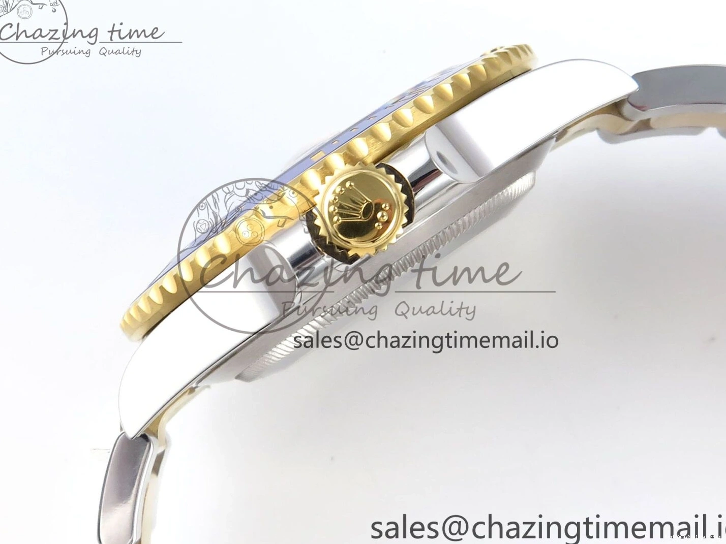 Best AAA Replica Sites Submariner YG Steel Bracelet 374 904L Dial 1:1 on Best Oyster Blue SH SS Edition Seasonal ARF SS YG 126613LB 0115